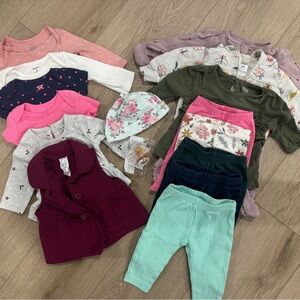 16 pcs Baby girl clothing bundle size 3 months